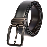 Ceinture de luxe réversible pour homme, ceinture de mode à boucle ardillon double face pour affaires LY35-3946-1