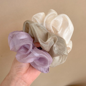 Genya nuovo design in raso di organza tulle paree scrunchies donne ragazze elastici per capelli elastici elastici per capelli all'ingrosso - Product Image 4