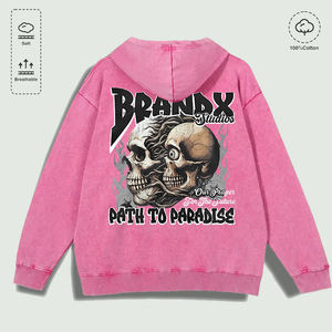 Sudadera con Capucha 100% Algodón Lavado con Estampado Gráfico de Calavera de la Marca X Studios, <span class=keywords><strong>Camino</strong></span> <span class=keywords><strong>al</strong></span> Paraíso, Varios Colores - Product Image 5