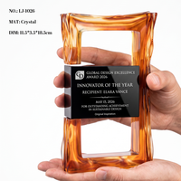 Trophée Honor Gate en Cristal Liuli au Design Original Breveté, Écologique, Moderne, Sablé, Cadeau Promotionnel, 3 Couleurs, Grande Gravure