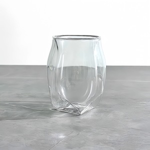 Cốc du lịch thủy tinh hai lớp lò vi sóng an toàn chịu nhiệt màu rắn hiện đại Thiết kế đơn giản nước trái cây mùa hè cốc uống lạnh - Product Image 3