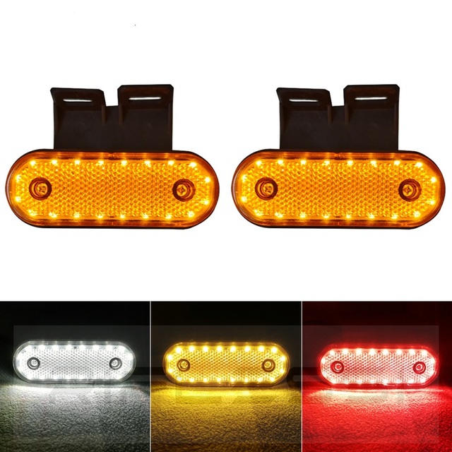 Side Marker Truck 24V 20 LED with Brackets Trailer Clearance Lights Tractor Turn Signal Clearance Indicator Lamp Light Truck