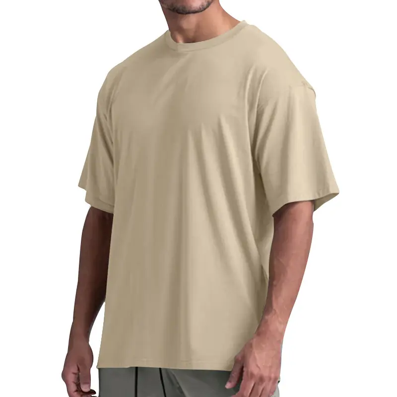 Kaus kasual Lengan tiga perempat Tang 2024 kustom, Kaus untuk pria warna murni tradisional gaya Cina Linen/