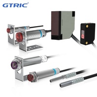 GTRIC Commutateur photoélectrique série M12 Distance de détection 15cm 24V DC PNP NO NC Capteur photoélectrique optique à laser diffus 3 fils
