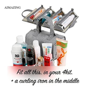 Appeso Roll-Up Sacchetto di Trucco/Kit di Cortesia/Organizzatore di Viaggi per Le Donne-4 Rimovibile Borse di Stoccaggio-organizzare Make Up - Product Image 4