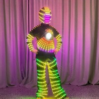 Светодиодная подсветка для KTV, реквизит для создания атмосферы, сценический костюм с шлемом-доспехом, аксессуары для вечеринок, ночной клуб, бар, полиэстер, унисекс