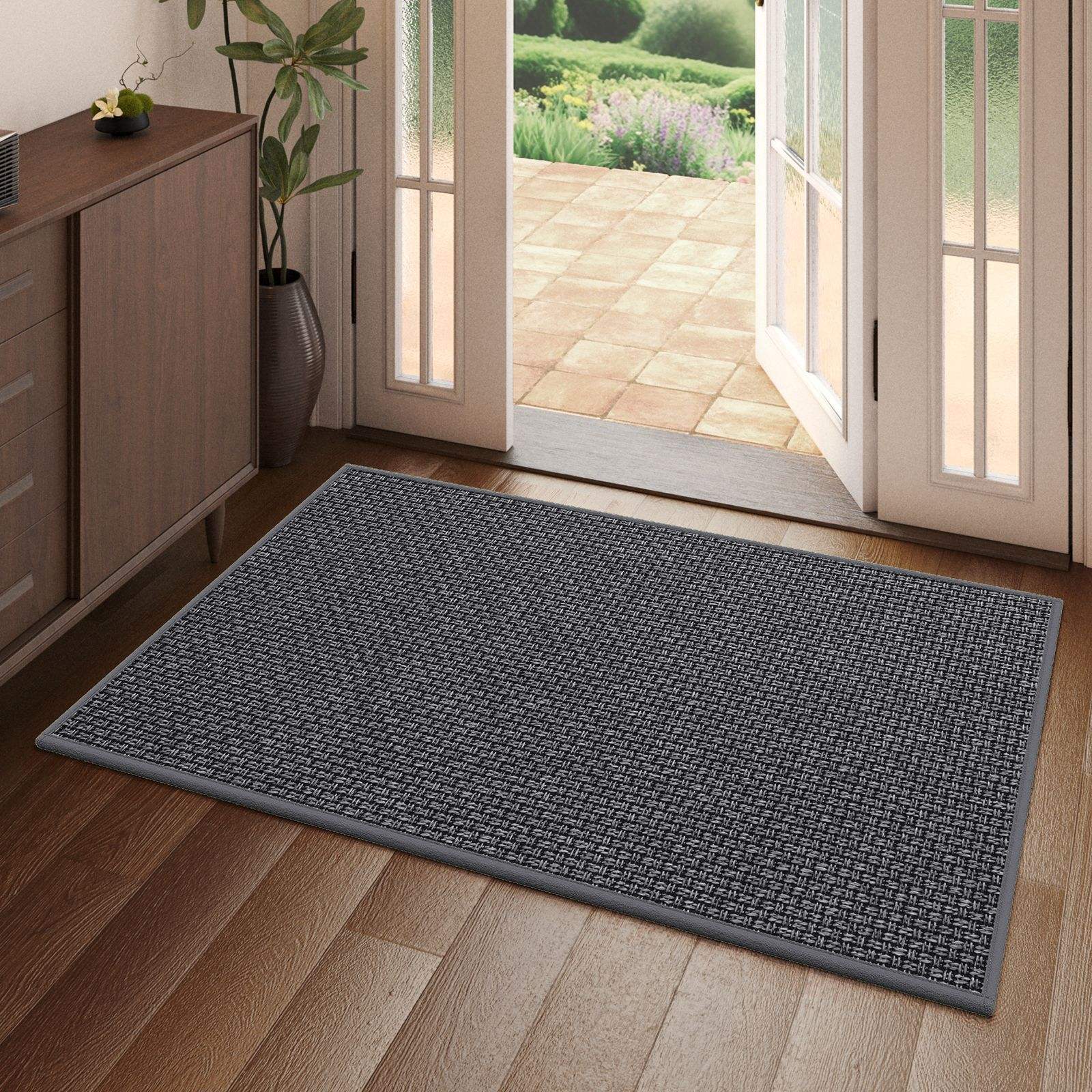 พื้นยางลายตาราง - สีเทา