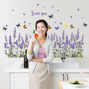 Adesivi Viola Lavanda per Camera da Donna, Farfalle Colorate, Decorazione Murale '<span class=keywords><strong>Ti</strong></span> <span class=keywords><strong>Amo</strong></span>', Carta da Parati Romantica per Camera da Letto - Product Image 6