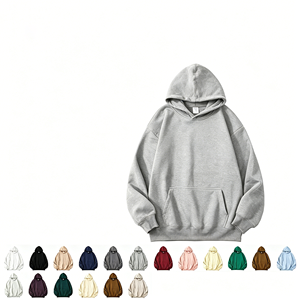 Autumn Casual Mens Hooded Sweatshirt Solid Cotton French Terry Pullover Oversized Hoodie For Daily Wear - Product Image 1