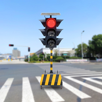 BOSUN LED Mobile Traffic Signal Led Solar Powered Intelligent Controller Portable Temporary Traffic Light
