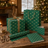 Papier d'emballage cadeau personnalisé en gros, étiquettes assorties, boîtes cadeaux, sacs en papier, carnets – Emballage papier personnalisé tout-en-un pour acheteurs B2B