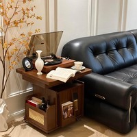 Table basse relevable en bois massif, multifonctionnelle, pliable, pour le thé et les repas, idéale pour les petits salons