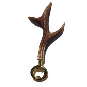Abridor de Botellas de Madera con Mango de Acero Inoxidable, Estilo Clásico Plano, Herramienta de Bar - Product Image 1