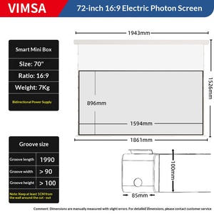 Schermo Elettrico a Cavo Nascosto da 72 Pollici Adatto per Proiettori Domestici, Proiettori Commerciali e Altre Applicazioni Espo.n - Product Image 2
