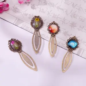 Handmade Mantianxing Dried flower series alloy accessories Wenchuang supplies book clip set to do vintage crystal gem bookmark