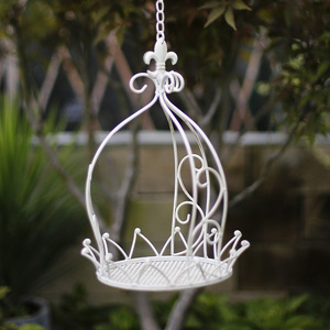 Cestino sospeso in ferro battuto con gancio a catena per esterni <span class=keywords><strong>mobili</strong></span> in metallo verde per balcone decorazione cortile deposito di piante - Product Image 4