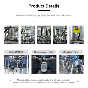 Homogénéisateur à cisaillement élevé et émulsifiant sous vide à circulation interne et externe 500-1000L, machine de mélange pour dentifrice - Product Image 5