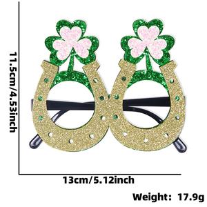 St. Patrick's Irish Festival Nouvelle Version Non-Tissé Vert Paillettes Trèfle Lunettes Cadres quantité minimale <span class=keywords><strong>de</strong></span> commande 100pcs - Product Image 5