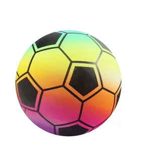 9-zoll-sportball outdoor-spielzeug individueller regenbogen-druck-fußball für kinder