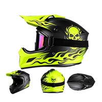 Casque intégral de moto tout-terrain certifié DOT – Vente en gros transfrontalière – Logo personnalisable – Ensemble trois pièces pour VTT