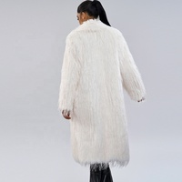 Manteau long en fausse fourrure shaggy blanc pour femme Zeyu, col à revers, devant ouvert, manteau d'hiver moelleux, veste élégante pour femme, manteaux en fausse fourrure écologique