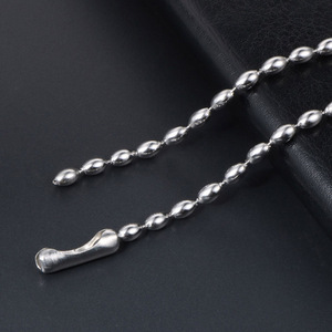 Stainless Steel Seed Bead Chain 3.2mm Pendant <b>Necklace</b> For <b>Couples</b> CE461 - Product Image 4