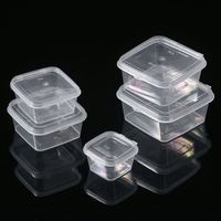 Gobelets à sauce jetables en plastique PP, 4oz 5oz, design carré, avec couvercle transparent et film d'étanchéité, anti-fuite, compatibles micro-ondes pour aliments