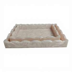 Decorative Epoxy Resin Tray with Handles Wood and Resin for Home and Restaurant Use for Food By Fashion Craft India - Product Image 1