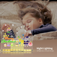 Tableau Acrylique Lumineux LED Personnalisé Fait Main Style Art Populaire – Tableau d'Écriture Effaçable Lumineux pour Bureau, Halloween, Remise de Diplôme, Pâques