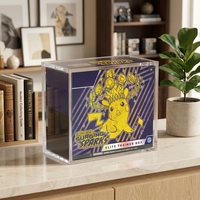 Boîte de présentation en acrylique pour boîte d'entraînement TCG, boîte de protection pour cartes avec couvercle magnétique transparent, protection anti-rayures pour boîte scellée