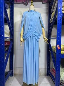 Robe longue plissée vert clair à col montant pour <span class=keywords><strong>femme</strong></span> A11669, style vintage élégant, idéale pour soirée, bal <span class=keywords><strong>de</strong></span> promo ou <span class=keywords><strong>mariage</strong></span> - Product Image 4