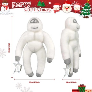 Adorno Navideño Artesanal <span class=keywords><strong>de</strong></span> Peluche para la Punta del Árbol - Chimpancé Blanco Abrazando una Estrella, Decoración Festiva <span class=keywords><strong>de</strong></span> Navidad |   Directo <span class=keywords><strong>de</strong></span> Fábrica en Guangdong - Product Image 6