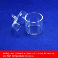 Couvre-gobelet en verre de quartz fondu SiO2 de haute pureté |   Bécher de laboratoire transparent résistant à la chaleur |   Conteneur résistant aux acides 50ml-500ml 400