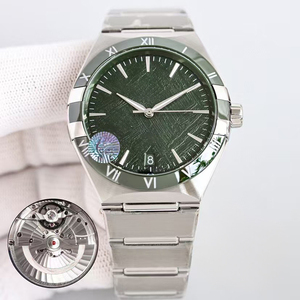 Reloj de Lujo para Hombre de Alta Calidad, Automático, Luminoso, Resistente al Agua, con Cristal de Zafiro, Correa de Acero Integrada, Esfera Verde y Bisel de Cerámica - Product Image 1