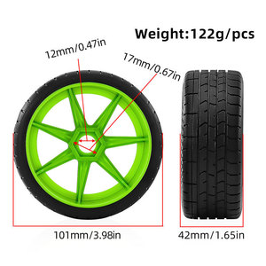 4 Stück 101mm Gummi-Rennreifen für <span class=keywords><strong>ARRMA</strong></span> 1/7 <span class=keywords><strong>INFRACTION</strong></span> F1 KM ZDRacing HNR X3GT 1/8 Upgrade-Teile Modell RC Auto Zubehör - Product Image 2