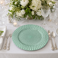 Assiettes de présentation jetables en PP de 13 pouces, personnalisables, non toxiques, écologiques, design solide, luxe, durables, 50 pièces pour hôtels