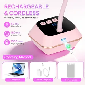 Cordless Nail Dryer <b>with</b> 12 LEDs, 3 <b>Timer</b> Settings, LCD Display, 1500mAh Battery, Portable Gel Nail <b>Lamp</b> for Fast Curing - Product Image 6