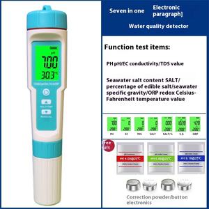 Portátil 7-em-1 C600 Multifuncional Medidor de pH Salinidade Hidrômetro ORP Potencial Negativo Medidor TDS <span class=keywords><strong>Tester</strong></span> Pen Água ODM Qualidade - Product Image 6