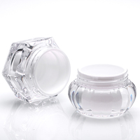 Pots de poudre acrylique transparents de 15g, conteneurs vides en gros, flacons de poudre libre cosmétique de forme unique