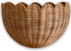 Scalloped Rattan Hanging <strong>Basket</strong> Rattan <strong>Wall</strong> Decor <strong>Basket</strong> <strong>Wall</strong> <strong>Storage</strong> <strong>Basket</strong> for Nursery, Living Room and Bathroom - Product Image 2