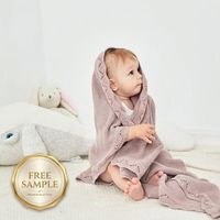 Couverture d'emmaillotage pour bébés en coton uni, motif festonné tricoté, pour berceau, vente en gros