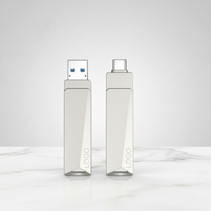 全新环保可重复使用金属双接口 USB 3.2 Gen1 闪存盘 64GB-512GB 80MB/S 读取速度，带 2 年保修 - Product Image 3