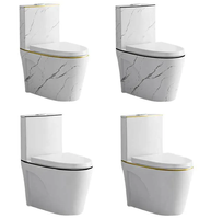 WC en céramique noir mat de luxe à poser au sol pour salle de bain d'hôtel