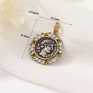 Nouvelle Mode Bronze <span class=keywords><strong>Greco</strong></span> Roman Rétro Vintage Sculpture Pendentif Style pour la Fabrication de Bijoux - Product Image 3