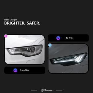 A6L Audi 12-15ชุดประกอบไฟหน้า, C7หลอดไฟคู่สี3000K ปลั๊กควบคุมการไหลของการไหลของการติดตั้ง - Product Image 2