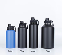 Botella Térmica de Boca Ancha con Aislamiento de Doble Pared de Acero Inoxidable de 18oz, 32oz, 40oz, Mantiene Bebidas Calientes y Frías