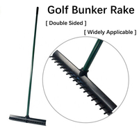 Râteau de bunker de golf robuste à 16 dents double face pour le nettoyage des courts de sable – Outil de toilettage pour le pitch et le bunker