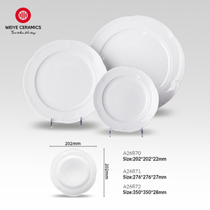 WEIYE Assiettes à dîner vintage européennes en céramique Design élégant en relief Ensembles de vaisselle de style classique pour les mariages Fonction stockée - Product Image 3