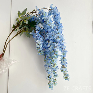 Venta al por mayor de flores de glicinia artificiales de <span class=keywords><strong>sauce</strong></span> llorón decoración de techo 6 tenedores Able Bean Wisteria flor boda CENTRO COMERCIAL - Product Image 5