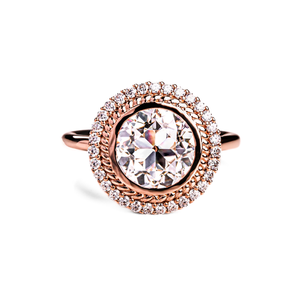 1.50CT redondo brillante CZ anillo de compromiso de plata esterlina moda redondo Halo boda/regalo de fiesta para ella, - Product Image 2